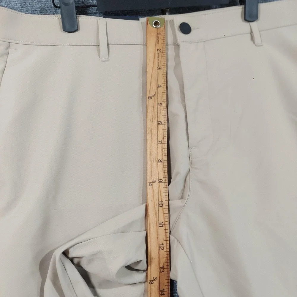 NEW Banana Republic Pants Mens 36x30 Beige Dress Flat Front Slim Microfiber